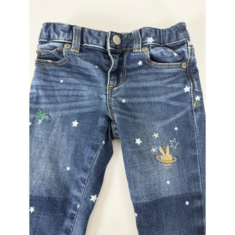 GAP Sarah Jessica Parker Jeans Embroidered Skinny Fit Size‎ 5 Girls Adjustable